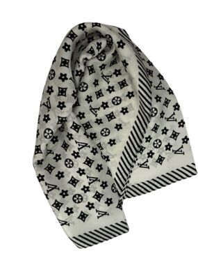 Designer Inspired Monogram Print Large Scarf Square Hair Neck Bag Wrap